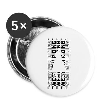 COUREUR DE CHEVAL WESTERN RIDING RIDING RIDER - Lot de 5 petits badges (25 mm) - blanc - Devant