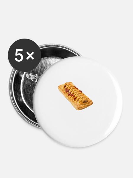 Frikandel Brötchen - Buttons klein 25 mm (5er Pack) - Weiß