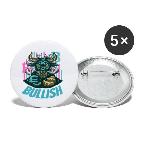 BULLISH BTC | Euro, Bitcoin, Dollar | Bulle - Buttons klein 25 mm (5er Pack)