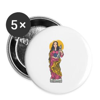 Buntes Porträt der Heiligen Barbara auf Büste - Buttons klein 25 mm (5er Pack) - Weiß - Vorne