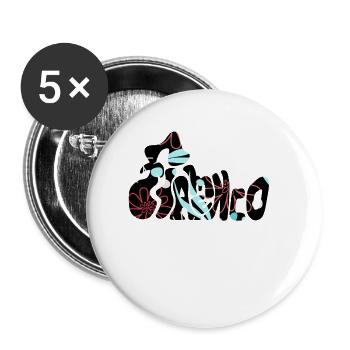 Nur Flamenco-Blumenwort - Buttons klein 25 mm (5er Pack) - Weiß - Vorne