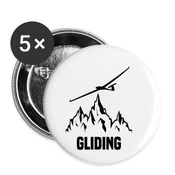 Segelflugzeug Segelflieger Segelfliegen - Buttons klein 25 mm (5er Pack) - Weiß - Vorne