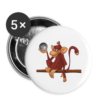 Boule affe 3 - Buttons klein 25 mm (5er Pack) - Weiß - Vorne
