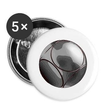 boule kugel - Buttons klein 25 mm (5er Pack) - Weiß - Vorne