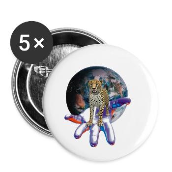 Cheetah - Buttons small 1''/25 mm (5-pack) - white - Front