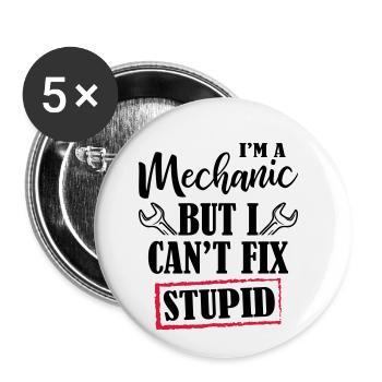 I 'm A Mechanic - Buttons small 1''/25 mm (5-pack) - white - Front