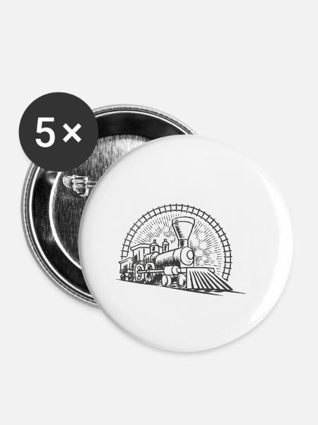 Zug - Buttons klein 25 mm (5er Pack) - Weiß