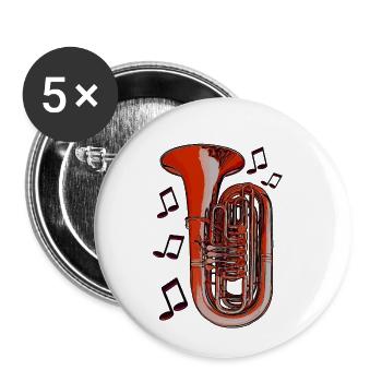 Tuba notes orange - Buttons small 1''/25 mm (5-pack) - white - Front
