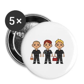 Paramedic ambulance team emergency - Buttons small 1''/25 mm (5-pack) - white - Front