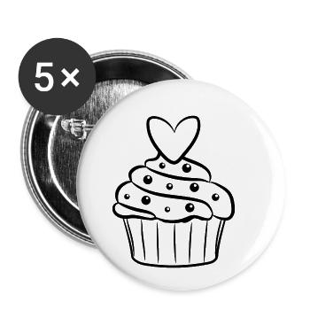Baking Mom - Buttons small 1''/25 mm (5-pack) - white - Front