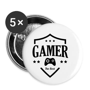 The best gamer - Buttons small 1''/25 mm (5-pack) - white - Front