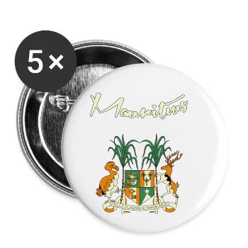 Mauritius - Buttons klein 25 mm (5er Pack) - Weiß - Vorne
