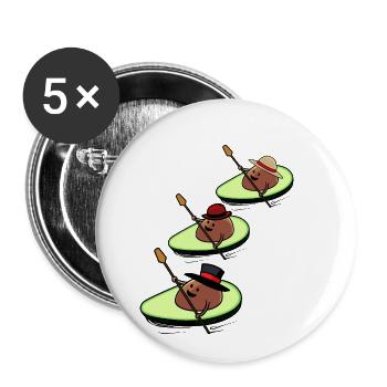 Canoe Avocado Race Paddle Boat Kids Child - Buttons small 1''/25 mm (5-pack) - white - Front