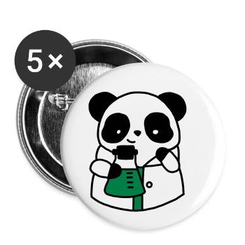 Panda chemical scientist technical biologist - Buttons small 1''/25 mm (5-pack) - white - Front