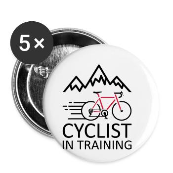Cyclist In Training - Buttons klein 25 mm (5er Pack) - Weiß - Vorne