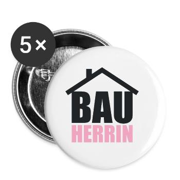Bauherrin Traumhaus Haus Eigenheim Richtfest - Buttons klein 25 mm (5er Pack) - Weiß - Vorne