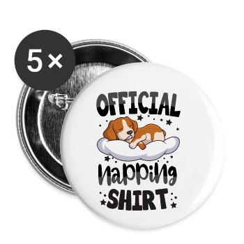 Beagle - Buttons klein 25 mm (5er Pack) - Weiß - Vorne
