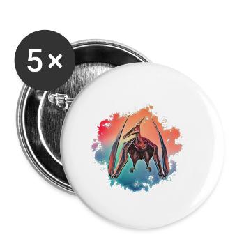 Pteranodon - Buttons small 1''/25 mm (5-pack) - white - Front