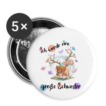 Offspring Announce I will be big sister 2022 - Buttons small 1''/25 mm (5-pack) - white - Front