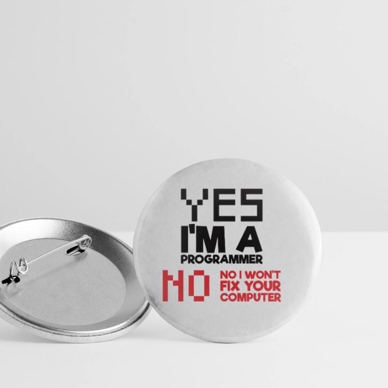 Ja Ich bin ein Programmierer Informatik Computer Buttons klein 25 mm (5er Pack)