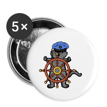 Steering Wheel Nautical Coast Ship Travel - Buttons small 1''/25 mm (5-pack) - white - Front