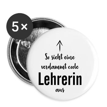 Lehrerin Schule Student - Buttons klein 25 mm (5er Pack) - Weiß - Vorne