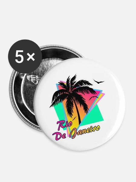Rio de Janeiro - Buttons klein 25 mm (5er Pack) - Weiß