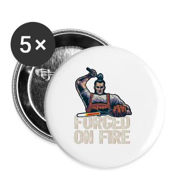 Schmied Forged In Fire Schmiedekunst Metallbauer - Buttons klein 25 mm (5er Pack) - Weiß - Vorne