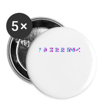 Schranz Techno Rave Festival Synth Party - Buttons klein 25 mm (5er Pack) - Weiß - Vorne
