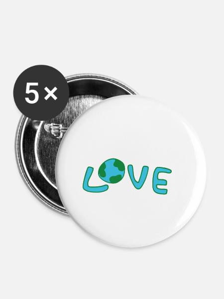 Nachhaltigkeit - Buttons klein 25 mm (5er Pack) - Weiß