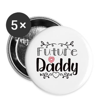 Baby Papa Schwangere neugeborene Vater Zukünftige - Buttons klein 25 mm (5er Pack) - Weiß - Vorne