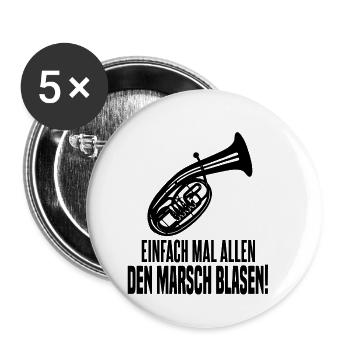 Tenorhorn Blasmusik Bariton Orchester - Buttons klein 25 mm (5er Pack) - Weiß - Vorne