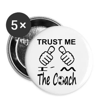 Fußball Trainer Fußball-Coach Fußball spielen - Buttons klein 25 mm (5er Pack) - Weiß - Vorne