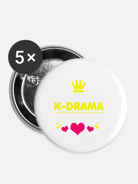 K-Pop Kdrama - Buttons klein 25 mm (5er Pack) - Weiß