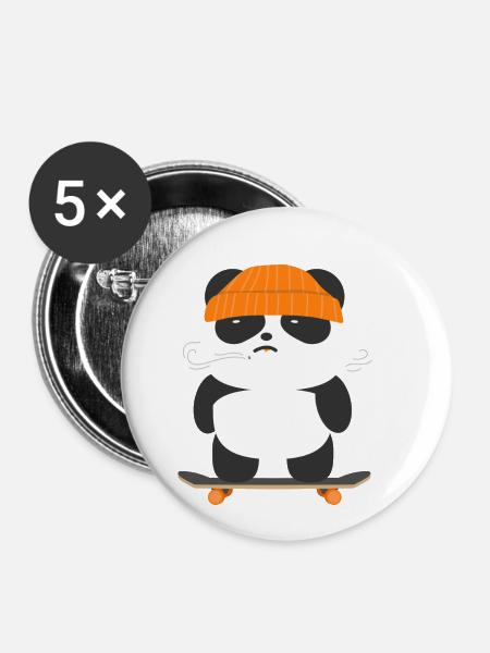 Skateboard - Buttons klein 25 mm (5er Pack) - Weiß