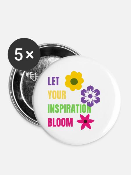 Let your Inspiration Bloom - Buttons klein 25 mm (5er Pack) - Weiß