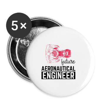 Futur ingénieur aéronautique - Lot de 5 petits badges (25 mm) - blanc - Devant