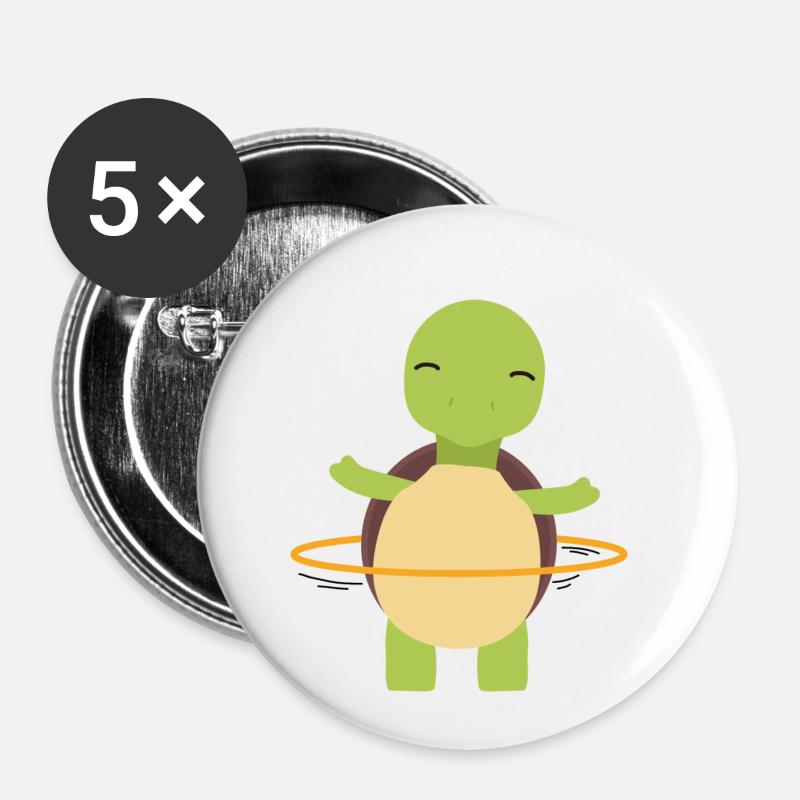 Turtle - Buttons small 1''/25 mm (5-pack) - white