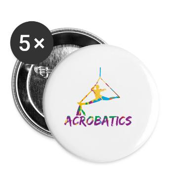 Acrobatics Gymnastics Aerial Turnnast Girl - Buttons small 1''/25 mm (5-pack) - white - Front