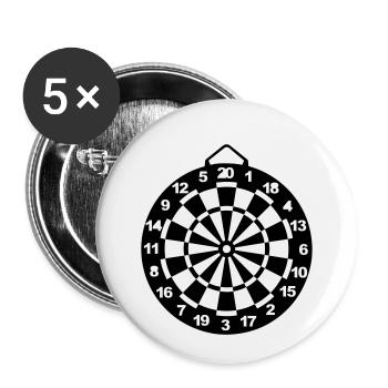 Dart Darts spiel motive - Buttons klein 25 mm (5er Pack) - Weiß - Vorne