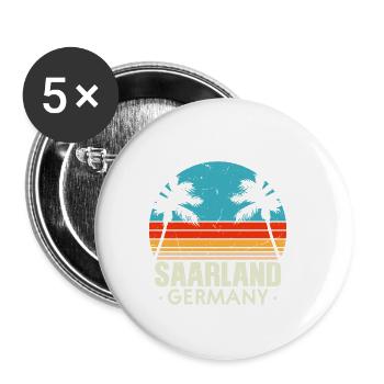 Saarland Retro Vintage Design - Buttons klein 25 mm (5er Pack) - Weiß - Vorne