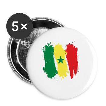 Sénégal - Lot de 5 petits badges (25 mm) - blanc - Devant