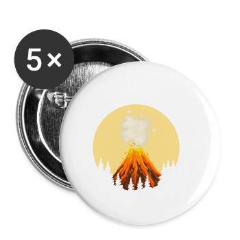 Cool volcan design - Lot de 5 petits badges (25 mm) - blanc - Devant