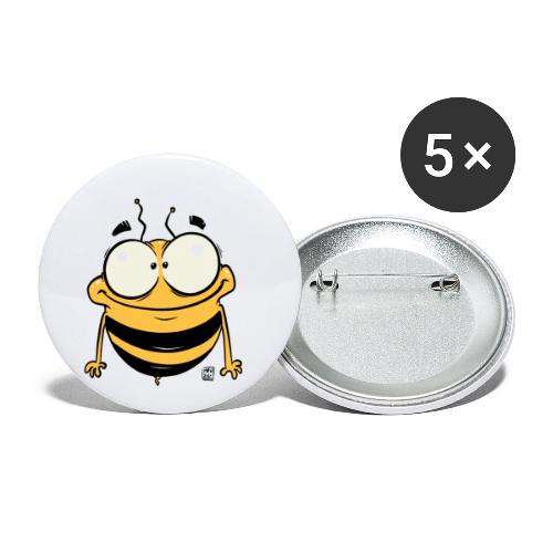 Biene fröhlich - Buttons klein 25 mm (5er Pack)