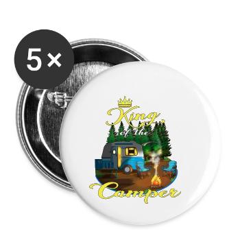 Caravan King of the Camper Camper Camping Fan - Buttons small 1''/25 mm (5-pack) - white - Front