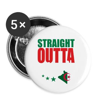 Algeria Africa Gift Idea - Buttons small 1''/25 mm (5-pack) - white - Front