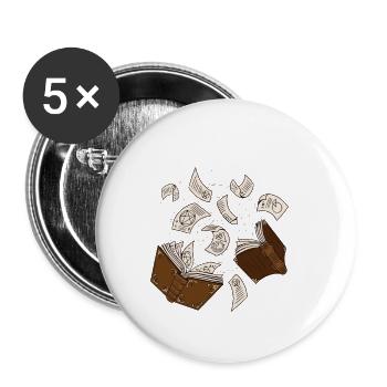 Spell Book to Read and RPG Game - Buttons small 1''/25 mm (5-pack) - white - Front