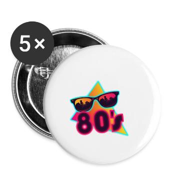 80s Sunglasses 80s Outfir 80s Theme Party 80s - Buttons small 1''/25 mm (5-pack) - white - Front