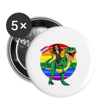 LGBTQ - Lesbian Flag Kamala Harris - Buttons small 1''/25 mm (5-pack) - white - Front