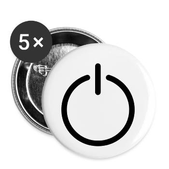 Powerbutton couleur bouton de puissance personnalisable - Lot de 5 petits badges (25 mm) - blanc - Devant